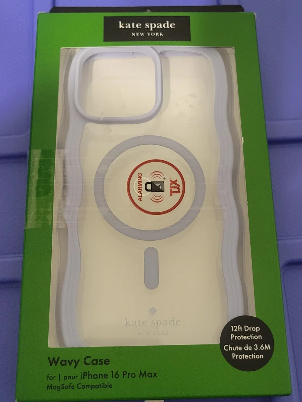 Kate Spade New York Wavy MagSafe Case for iPhone 16 Pro Max – Lilac | 12 ft Drop